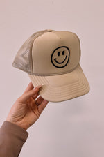 Tan Happy Face Trucker Hat