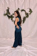 Glimpse of Glamour Emerald Teal Jumpsuit
